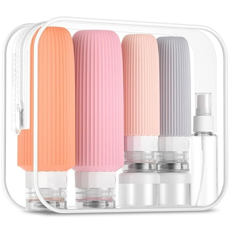 16 Pack Travel Bottles for Toiletries, Large 6oz Silicone Travel Containers jar for Toiletries, Leak Proof Refillable Liquid Shampoo And Conditioner Travel Essentials toiletry Bottles-LargePink