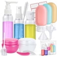 thumbnail image 1 of 16 Pack Travel Bottles - Travel Essentials Toiletries - TSA Approved Size - Empty Plastic Bottles with Sticker Sheet, Funnels, Spray Bottle & Carry - Shampoo, Lotion, Oil & Sanitizer, 1 of 9