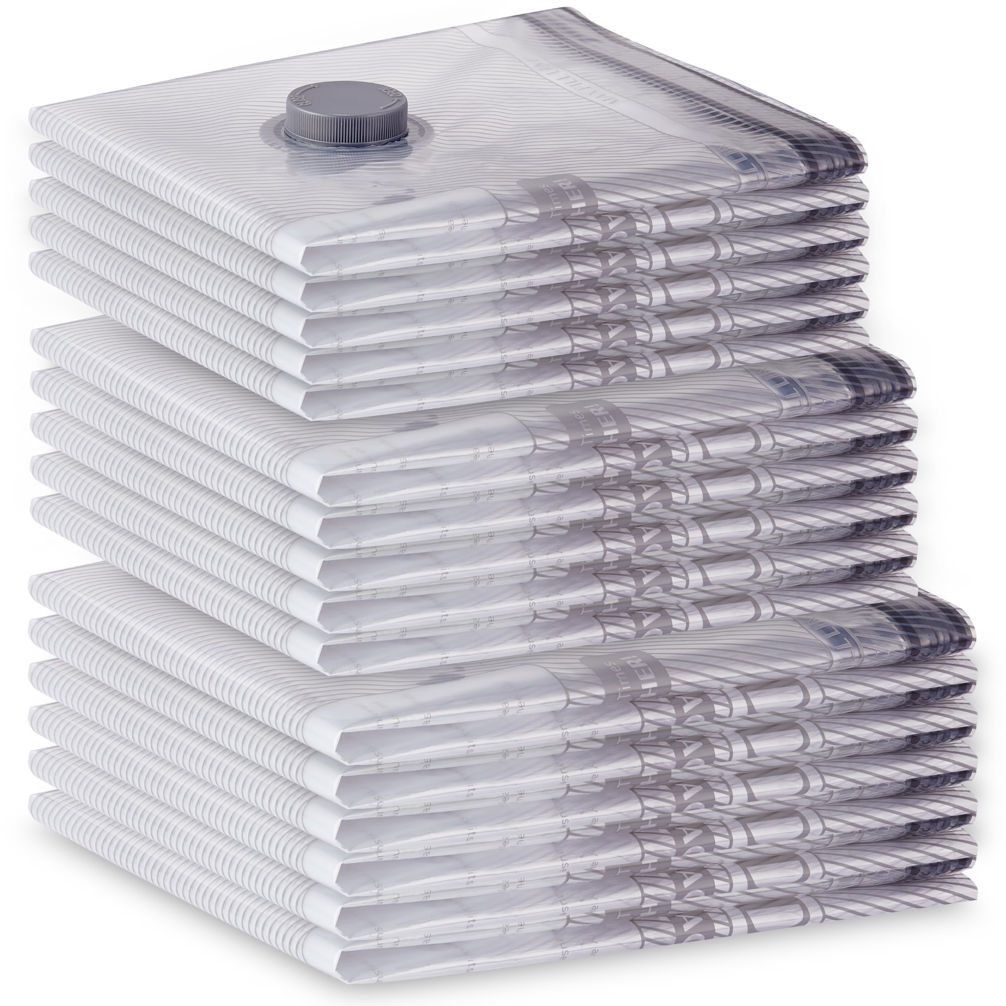 Vacbird 16 Pack Travel Vacuum Storage Bags for Luggage, Vacuum Packing Seal Bags for Clothing, Carry-on Size Space Saver Compression for Clothes Travel(No Pump)