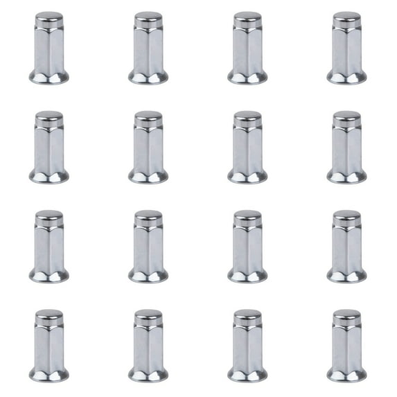(16 Pack) Tusk Flat Base Lug Nut 10mm x 1.25mm Thread Pitch w/14mm Head Chrome For Arctic Cat Alterra 500 TRV 2017