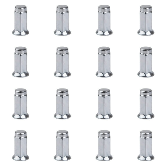 (16 Pack) Tusk Flat Base Lug Nut 10mm x 1.25mm Thread Pitch w/14mm Head Chrome For Can-Am Outlander Max 6x6 650 DPS 2019-2022