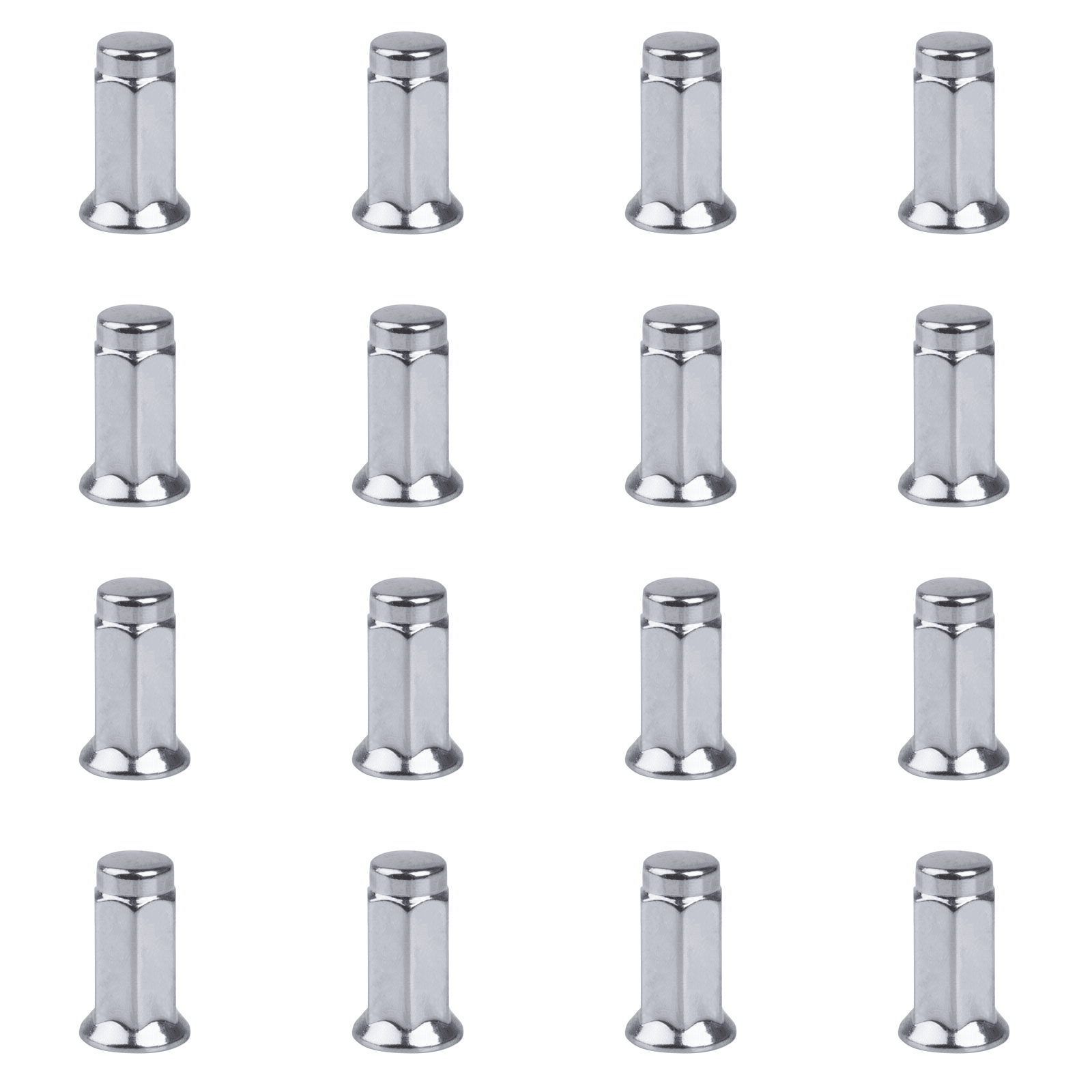 (16 Pack) Tusk Flat Base Lug Nut 10mm x 1.25mm Thread Pitch w/14mm Head Chrome For Honda Rancher