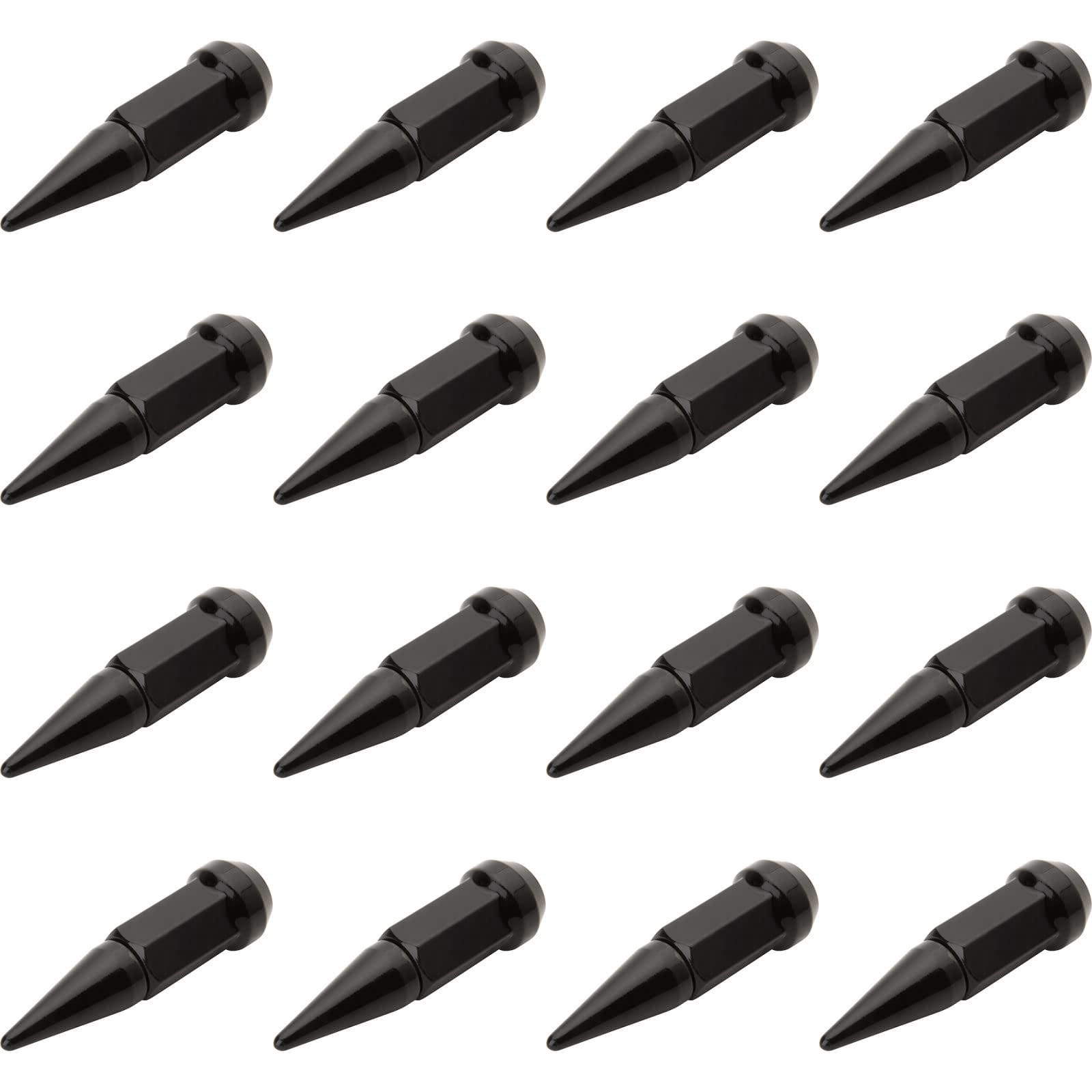 (16 Pack) Tusk Spike Tapered Lug Nut 12mm x 1.25mm Thread Pitch Black For Yamaha Wolverine X2 2019-2020