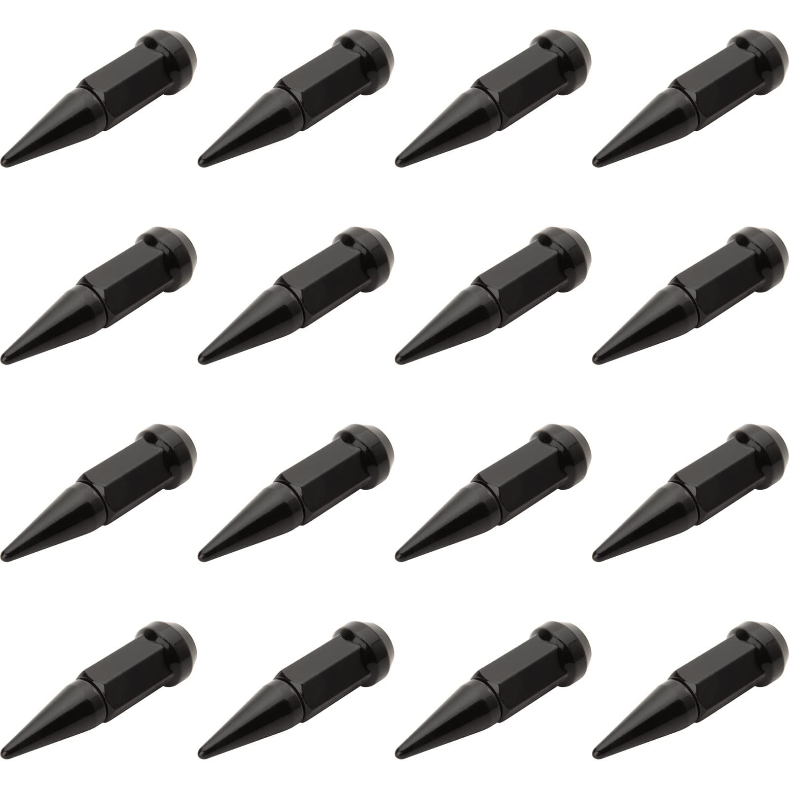 (16 Pack) Tusk Spike Tapered Lug Nut 12mm x 1.25mm Thread Pitch Black For Yamaha Wolverine X2 850 R-Spec 2022-2024