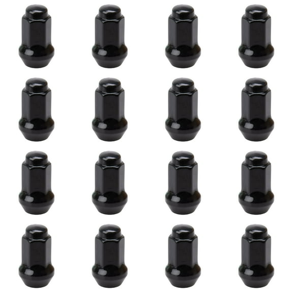 (16 Pack) Tusk Tapered Lug Nut 10mm x 1.25mm Thread Pitch w/14mm Head Black For Suzuki King Quad 500AXi Power Steering SE Camo 2022-2024