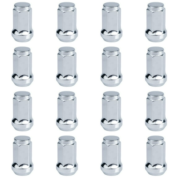 (16 Pack) Tusk Tapered Lug Nut 10mm x 1.25mm Thread Pitch w/14mm Head Chrome For Suzuki King Quad 500AXi Power Steering 2022,2024