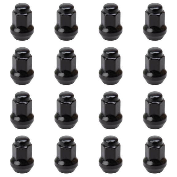 (16 Pack) Tusk Tapered Lug Nut 3/8 inch with 14mm Head Black for Polaris Ranger 500 EFI 2017-2021