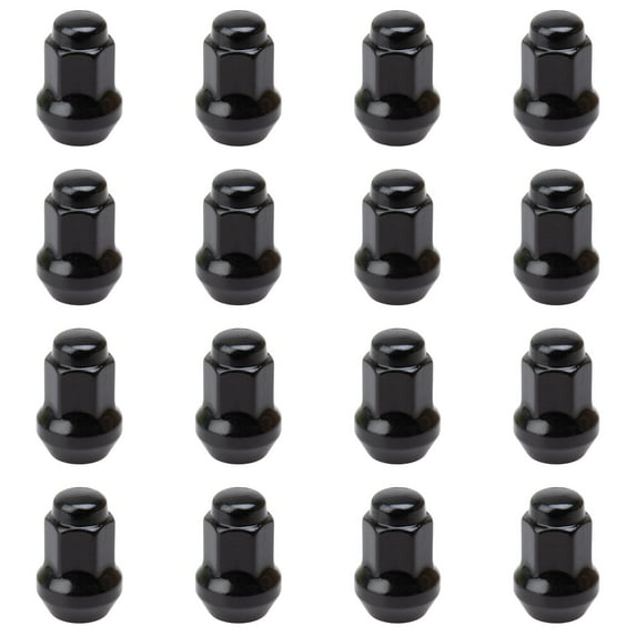 (16 Pack) Tusk Tapered Lug Nut 3/8 inch with 14mm Head Black for Polaris Ranger 800 XP 2010-2012