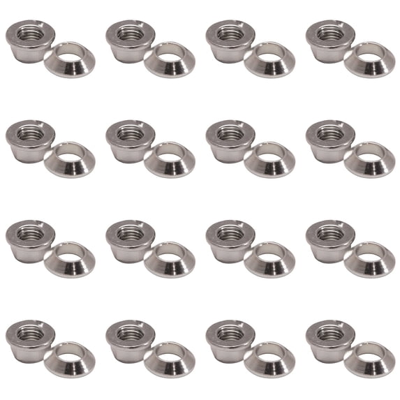 (16 Pack) Tusk Universal Chrome Flange/Tapered Locking Lug Nut 10mm x 1.25mm Thread Pitch For CAN-AM Defender HD8 Max 2020-2021