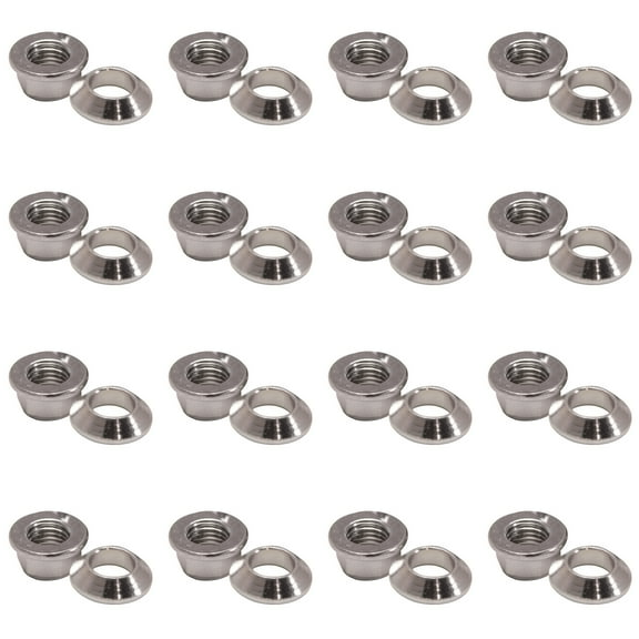 (16 Pack) Tusk Universal Chrome Flange/Tapered Locking Lug Nut 10mm x 1.25mm Thread Pitch w/14mm Head for CFMOTO CFORCE 800 Touring 2024-2025