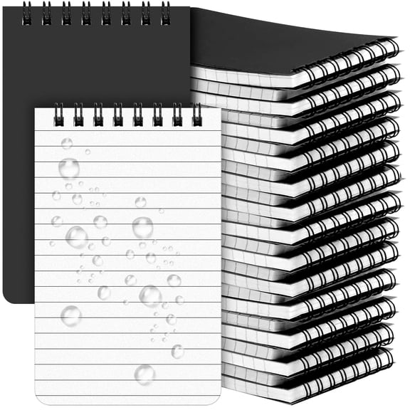 16 Pack Waterproof Notebook 3x5 All Weather Pocket Stone Paper Notepad Little Memo Steno Note Pads Suitable For Office Outdoor Activities (black)