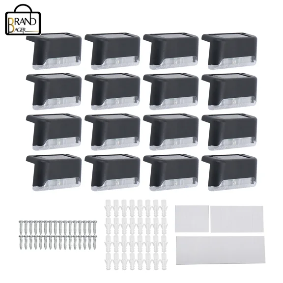 16 Pack Weatherproof Led Solar Step Lights For Outdoor Landscape Walkway Lights