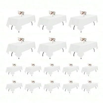 16 Pack White Tablecloth 60 X 102 Inch - Rectangle Table Cloth For 6 Feet Table Stain And Wrinkle Resistant Washable Polyester Table Cover For Dining Wedding Banquet Party Buffet Restaurant