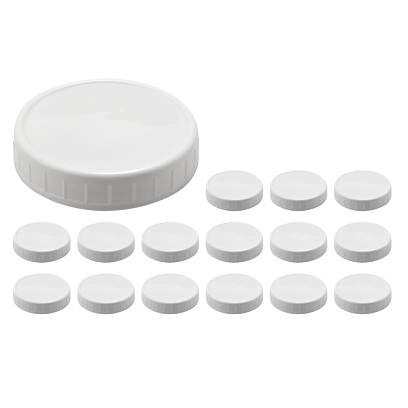 16 Pack Wide Mouth Jar ,Plastic Storage for Canning Jars,LeakProof and