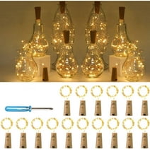 16 Pack Wine Bottle Lights with Cork,Silver Wire Cork Lights Fairy String Lights For Christmas Halloween Party Wedding Decor