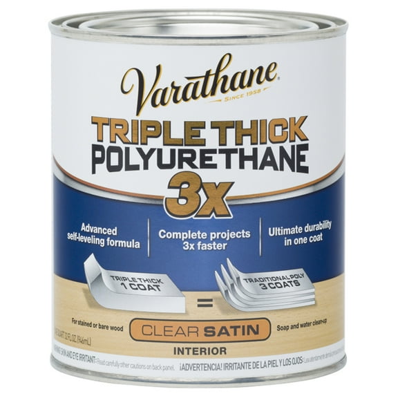 16-Pack of 1 qt Rust-Oleum 284473 Varathane Clear Triple Thick Polyurethane, Satin