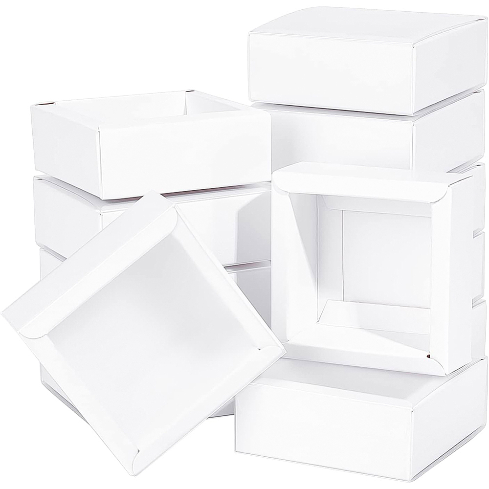 16 Packs 3.3x3.3x1.3inch Clear Frosted PVC Cover Drawer Boxes Square ...