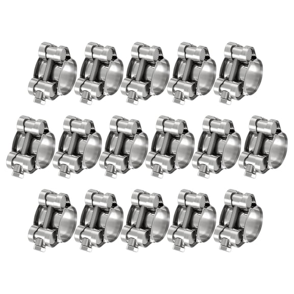 16 Packs 304 Stainless Steel T-Bolt Hose Clamps, Working Range 1.9" to 2"(48-51mm) Heavy Duty Turbo Intake Clamps, Metal Fuel Line Clamping for Turbo Tubes, Intercooler, Radiator