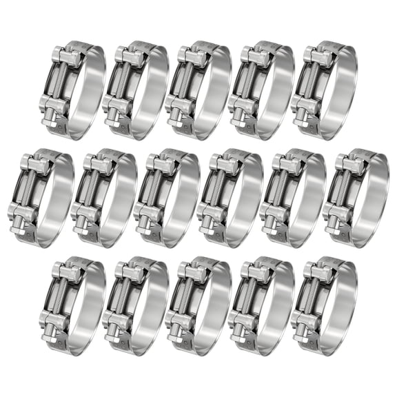 16 Packs 304 Stainless Steel T-Bolt Hose Clamps, Working Range 2.7" to 2.9"(68-73mm) Heavy Duty Turbo Intake Clamps, Metal Fuel Line Clamping for Turbo Tubes, Intercooler, Radiator