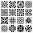 thumbnail image 1 of 16 Packs (6x6 Inch) Painting Drawing Stencils Mandala Template for Stones Floor Wall Tile Fabric Wood Burning Art&Craft Supplies -reuseable, 1 of 8
