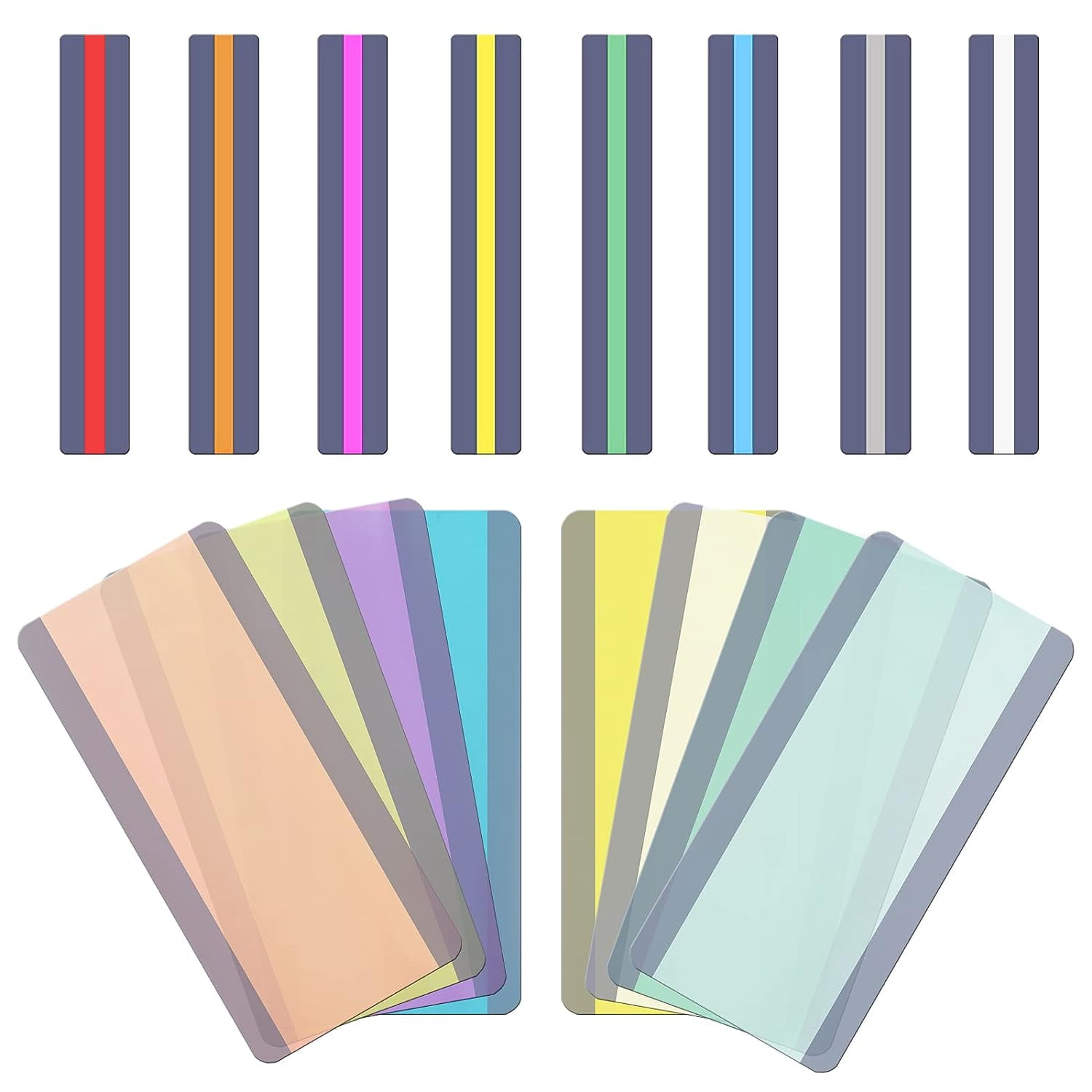 16 Packs Reading Highlight Strips Colored Overlay Reading Tracking
