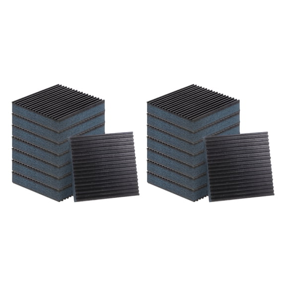 16 Packs Ribbed Anti-Vibration Isolation Rubber Pads 4" Length x 7/8" Thick, Square Anti Vibration Pads with EVA Layer
