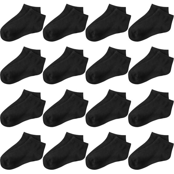 16 Pairs Boys Socks Kids Girls Socks Toddler Low Cut Athletic Ankle Socks Half Cushion Socks for Boys Girls 1-14Years