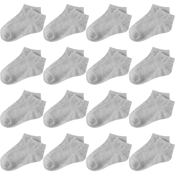 16 Pairs Boys Socks Kids Girls Socks Toddler Low Cut Athletic Ankle Socks Half Cushion Socks for Boys Girls 1-14Years