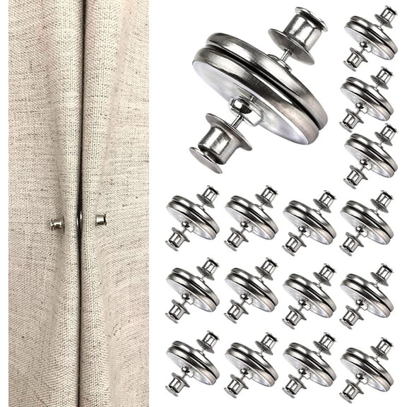 16 Pairs Curtain Magnets Closure with Tack Curtain Weights Magnets Button Curtain Magnetic Holdback Button to Prevent Light from Leaking & Curtains from Being Blown Around