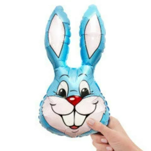 16" Pale Blue BUNNY RABBIT Head Easter Spring Mylar Foil Balloon Party Supplies Decorations Balloons
