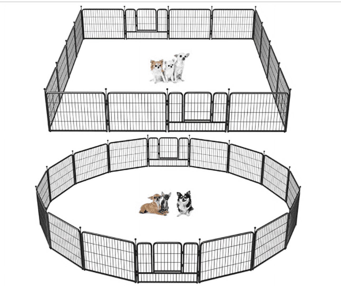 16 Panels Dog playpen, Large Barrier Metal Dog Pen for Small/Medium