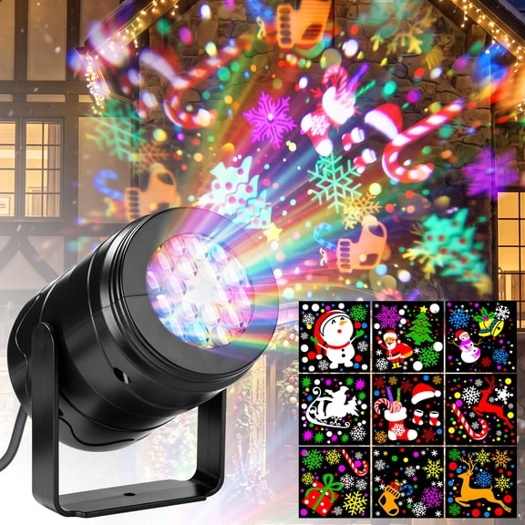 16 Pattern Christmas Lights Projector LED Snowflakes Xmas Landscape Lamp, Bright Indoor Outdoor Waterproof Lighting for , Christmas, Holiday, Party, Birthday, Garden Decoration
