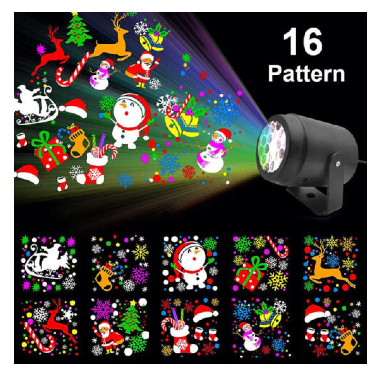 16 Pattern Outdoor Christmas Projector Laser Light Snow Landscape