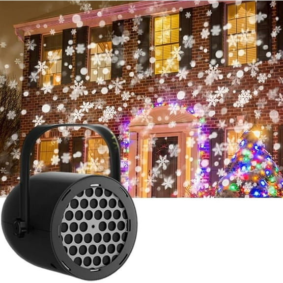 16-Pattern USB Christmas Projector Light, Christmas Snowflake Light Projectors, 16 Patterns Lamp HD Adjustable, for Room Ceiling Exterior House Holiday Xmas Outdoor/Indoor Decor (Black-Christmas)