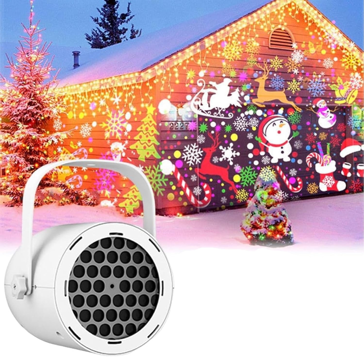16-Pattern USB Christmas Projector Light, LED Snowflake Projectors ...