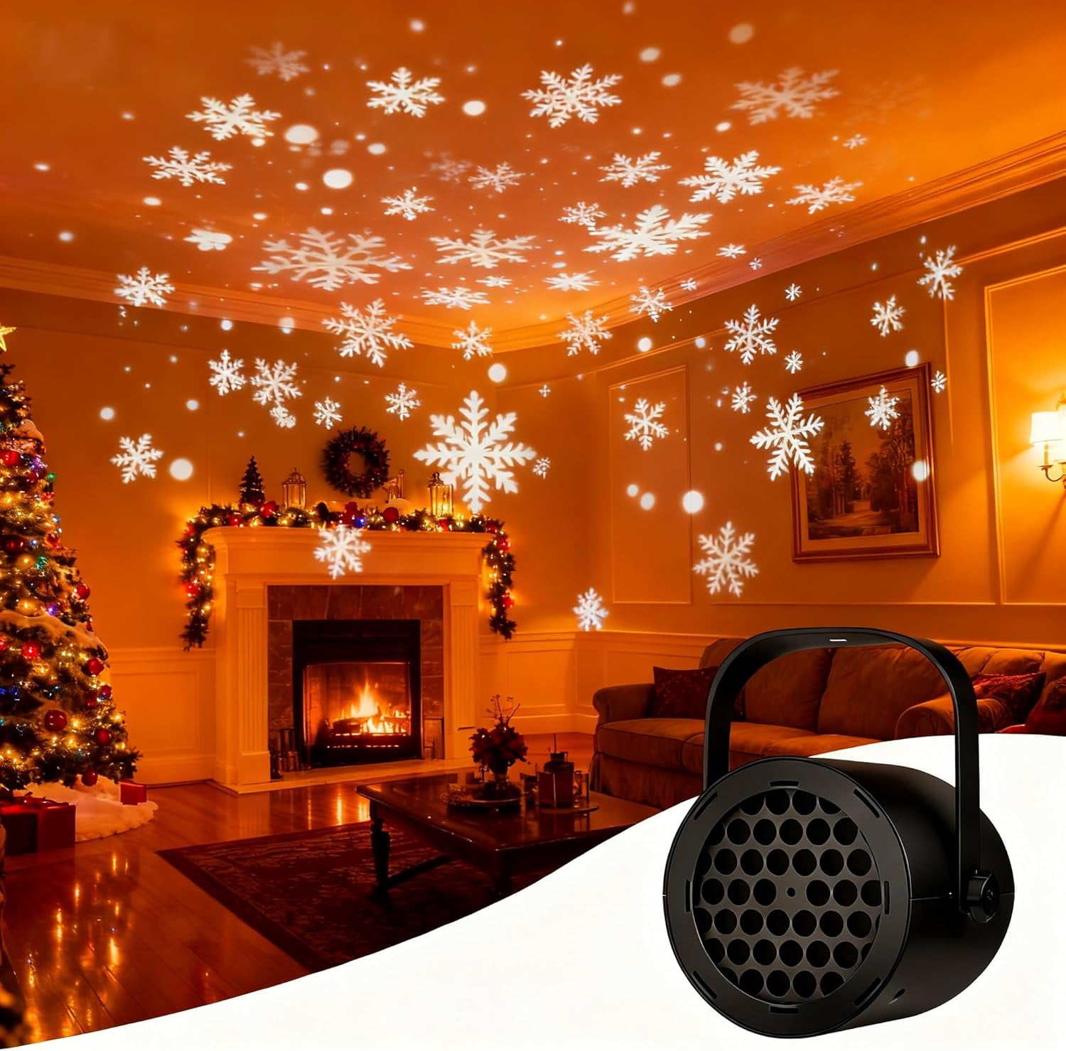 16-Pattern USB Christmas Projector Light, Rotating LED Christmas ...