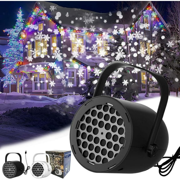 16-Pattern USB Christmas Projector Light, The Magic Snow Lamp with 16 Projection Effects, Adjustable Focus for Indoor and Outdoor Holiday Displays