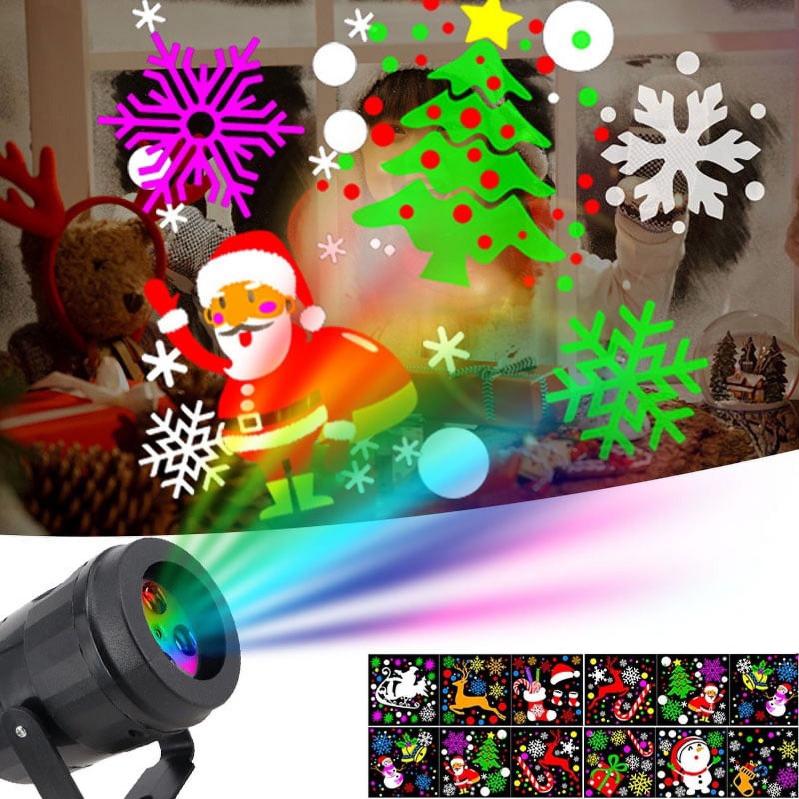 16 Patterns Christmas Led Projector Light Rotating Projection Decorative Lamp For Indoor Outdoor Home Holiday Chrismas Halloween Party Decoration Gifts