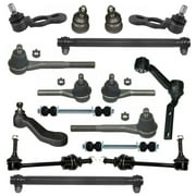 16 Pc Complete Rear & Front Suspension Kit Sway Bar Link Upper Lower Ball Joints Tie Rod End Adjusting Sleeves Idler & Pitman Arms Fits select 1998-2002 LINCOLN TOWN CAR