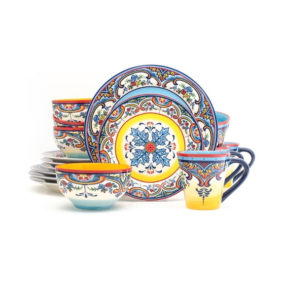 16 Pc. Dinnerware Set, Service for 4, Oven Safe Stoneware