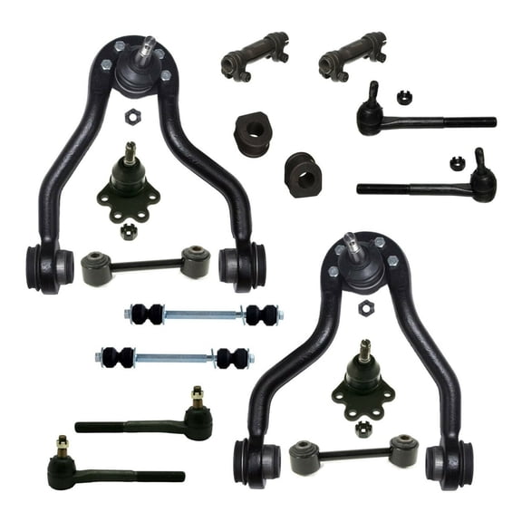 16 Pc Front & Rear Suspension Kit Sway Bar Links Tie Rod Linkages Front Sway Bar Frame Bushing Control Arms Adjusting Sleeves Fits select: 1993-1999 CHEVROLET SUBURBAN, 1993-1999 GMC SUBURBAN