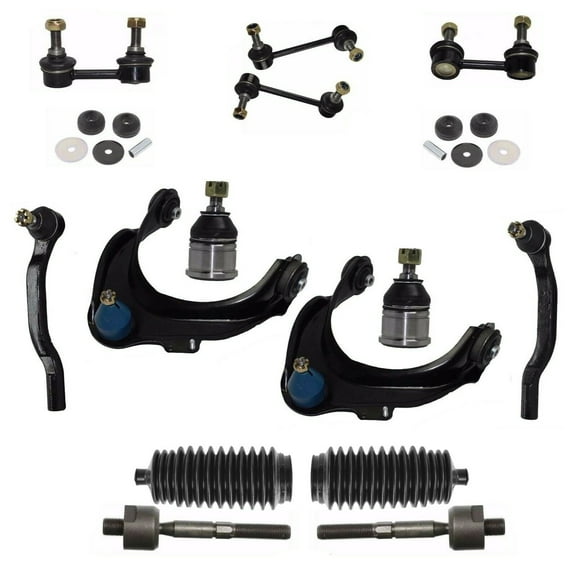 16 Pc Rear & Front Suspension Kit Tie Rod Linkages Upper Control Arms with Ball Joints Sway Bars Upper Shock Mount Bushing Bellow Boots