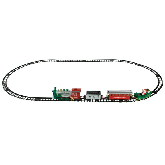 Northlight 16 Pc Silver and Red Battery Operated Lighted and Animated Christmas Holiday Train Set
