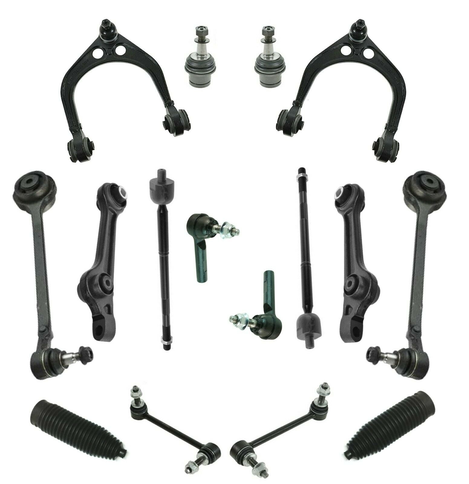 16 Pc Tie Rod End Sway Bar Links Ball Joints (Adjustable) Control Arm &  Ball Joint Assembly Forward & Rear Position Front Suspension Kit Fits  select: