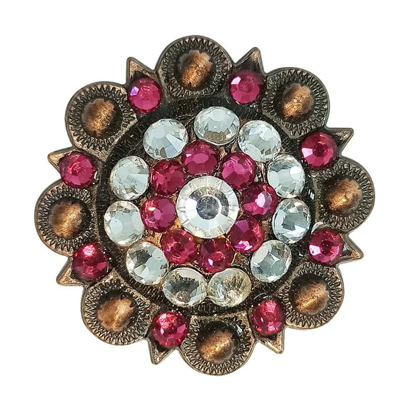 16 Pc Western Screw Back Concho Pink White Berry Copper Cowgirl Hilason