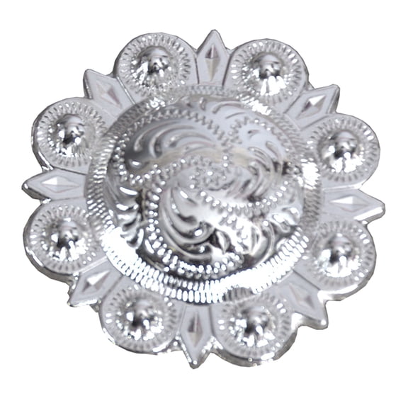 16 Pc Western Screw Back Concho Silver Engraved Round Saddle Horse 1.25