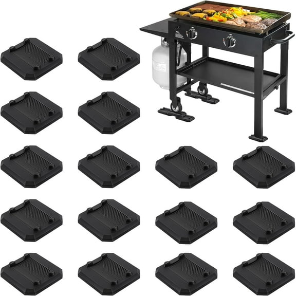 16 Pcs 1/4'' Griddle Leveling Shims Kit Compatible with Griddle, Rubber Grill Levelers Outdoor for Most Grills, Keep Flat Top in Level