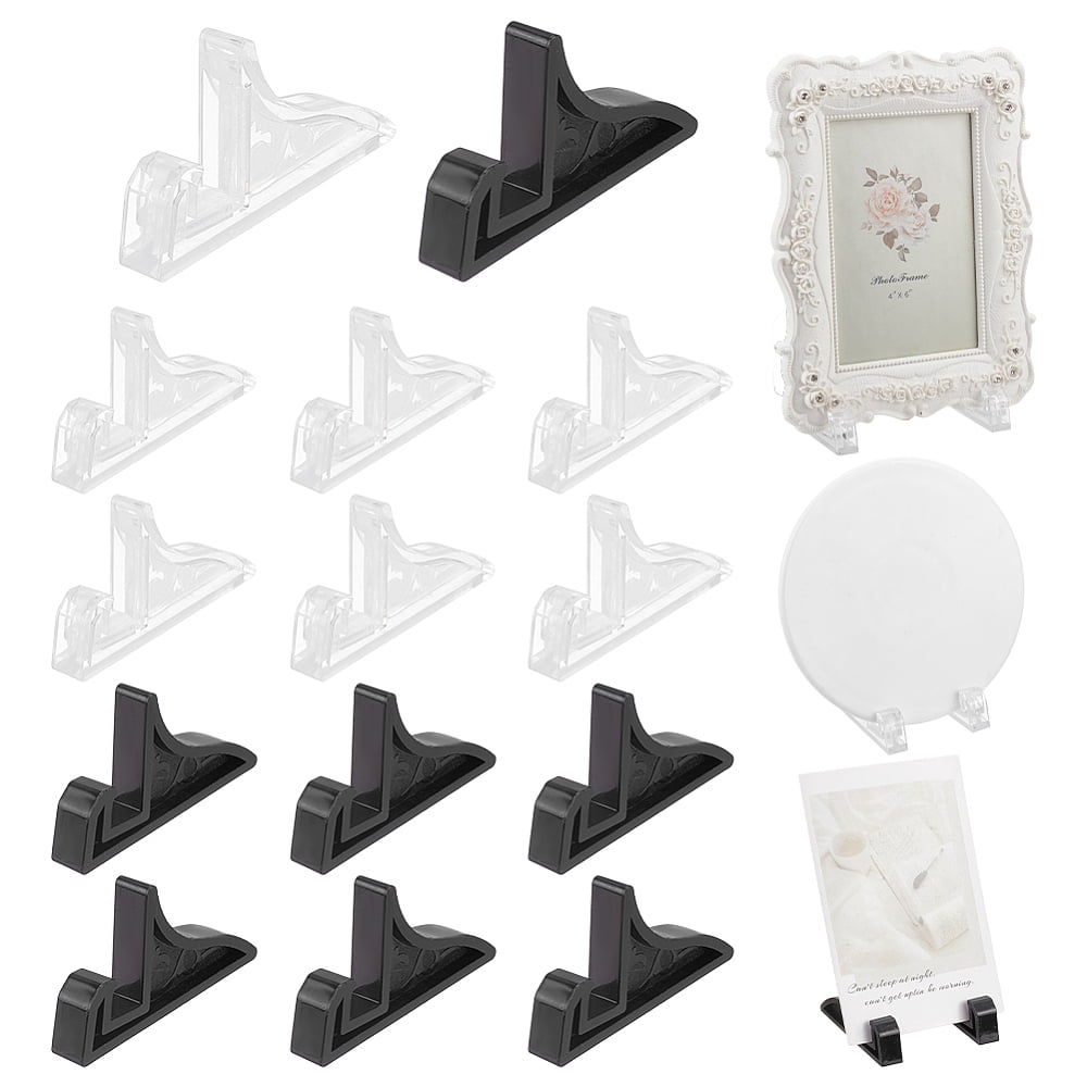 Photo Frame Display Stand 16 Pcs 2 Colors Plastic Photo Frame Display Stands Plastic Easel Stand ...