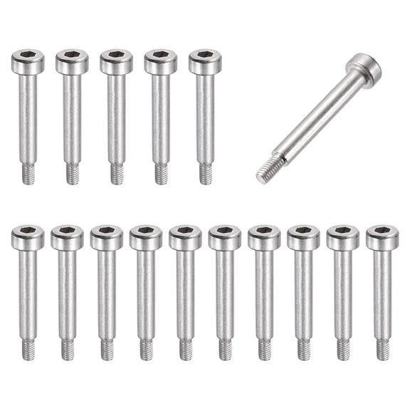 16 Pcs 304 Stainless Steel Shoulder Bolt 4mm Shoulder Dia 18mm Shoulder Length M3x0.5 Thread Hex Socket Shoulder Bolts for Hydraulic Injection Molding Machinery Industries