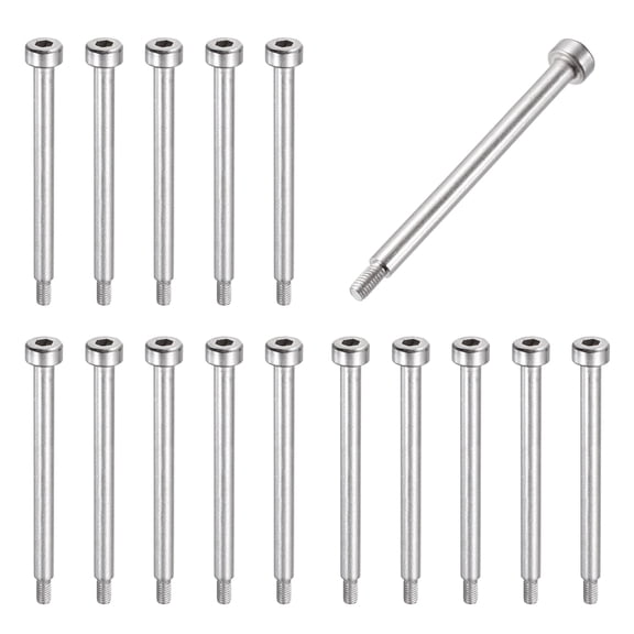 16 Pcs 304 Stainless Steel Shoulder Bolt 4mm Shoulder Dia 45mm Shoulder Length M3x0.5 Thread Hex Socket Shoulder Bolts for Hydraulic Injection Molding Machinery Industries